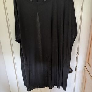 Free People Movement Black Short Sleeves Tunic Top Open Back - Oversized Size M